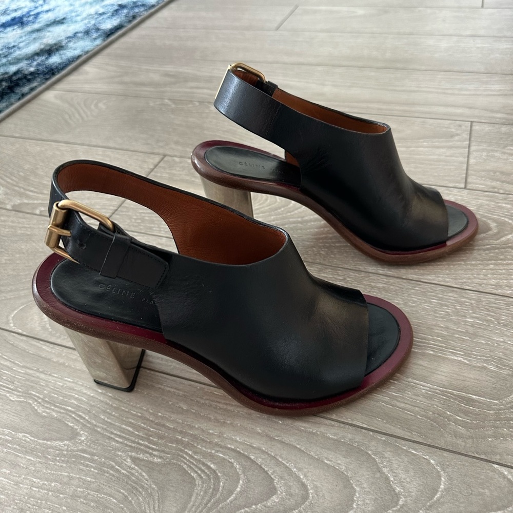 Celine Slingback Black Heels by Pheobe Philo
